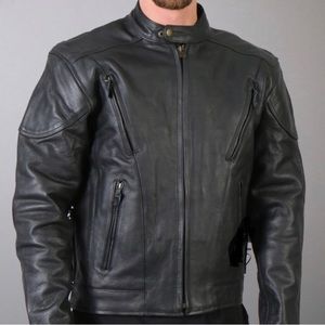 Men’s leather motorcycle jacket
